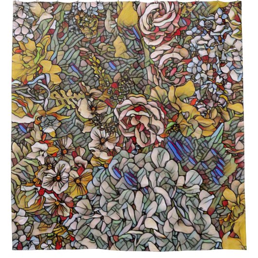 Botanisches Hartglas Duschvorhang (Vorderseite)