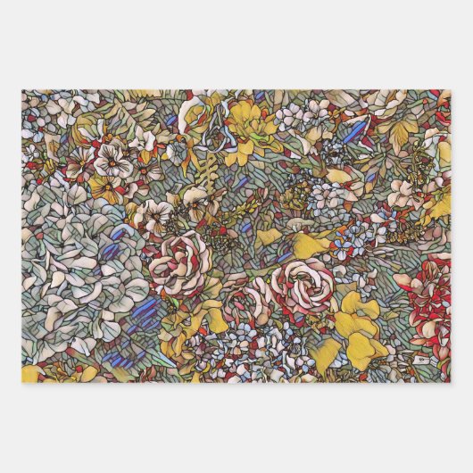 Botanisches Hartglas Geschenkpapier Set (Vorderseite 2)