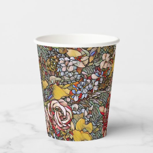 Botanisches Hartglas Pappbecher (Rückseite)