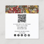 Botanisches Hartglas Quadratische Visitenkarte (Rückseite)