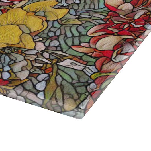 Botanisches Hartglas Schneidebrett (Ecke)