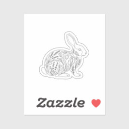 Botanisches Hase-Silhouette-Blumen-Linienkunst-Sti Aufkleber