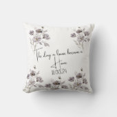 Botanisches "Haus wird Zuhause" Aquarell-Blume Kissen (Vorderseite)