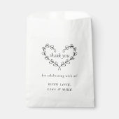 Botanisches Heart Wreath Wedding Brautparty Geschenktütchen (Vorderseite)