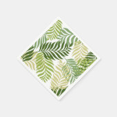 Botanisches Heckmuster auf weißem Blätter Serviette (Ecke)