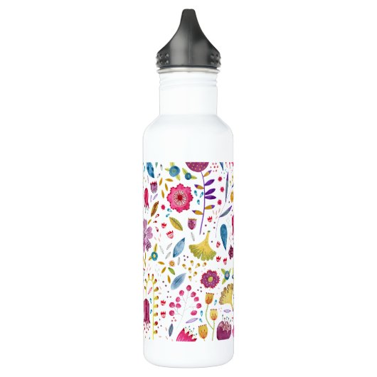 Botanisches Hedgerow-Muster Edelstahlflasche (Links)