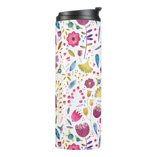 Botanisches Hedgerow-Muster Thermosbecher (Nach links gedreht)