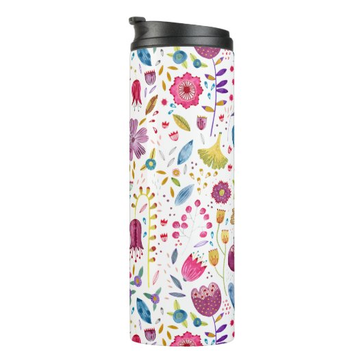 Botanisches Hedgerow-Muster Thermosbecher (Nach rechts gedreht)