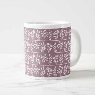 Botanisches Herbarium Dusty Rose Mauve Floral Jumbo-Tasse