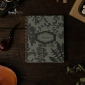 Botanisches Herbarium Salbeigrünes Blumenjournal Notizblock