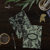 Botanisches Herbarium Salbeigrünes Blumenjournal Notizblock