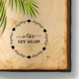 Botanisches Herz Exlibris Briefmarke Gummistempel