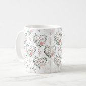 Botanisches Herz Valentinstag Kaffeetasse (Vorderseite Links)