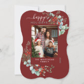 Botanisches Highlight Foto Burgund Feiertagskarte (Vorderseite)