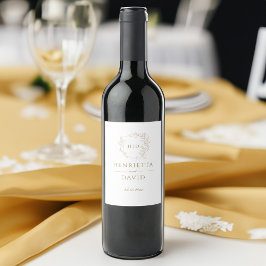 Botanisches Hochzeitgold-Wappen Weinetikett