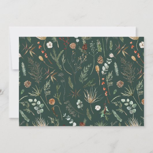 Botanisches Hochzeitgrün mit Wasserfarbe, modern m Save The Date (Rückseite)