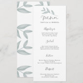 Botanisches Hochzeitmenü für Kalligrafie Menükarte (Vorne/Hinten)