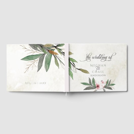 Botanisches Hochzeitsbuch für Wasserfarben Gästebuch (Voll)