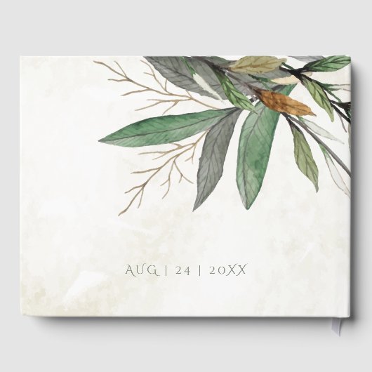 Botanisches Hochzeitsbuch für Wasserfarben Gästebuch (Rückseite)