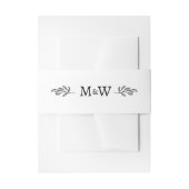 Botanisches Hochzeitscouple-Monogramm Einladungsbanderole (Vorderseite Beispiel)