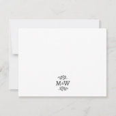 Botanisches Hochzeitscouple-Monogramm Mitteilungskarte (Vorderseite)