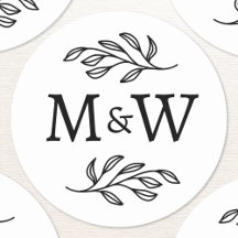 Botanisches Hochzeitscouple-Monogramm