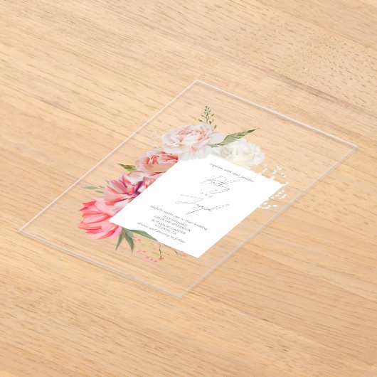 Botanisches Hochzeitselebt von Ombré Acryleinladungen (Ablage )