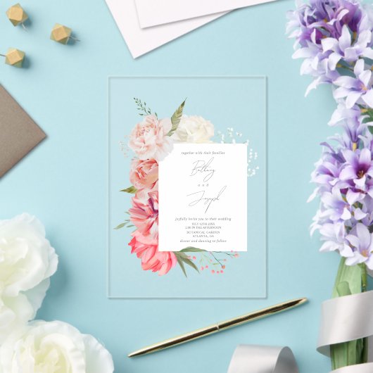 Botanisches Hochzeitselebt von Ombré Acryleinladungen (In Situ (Hochzeit))