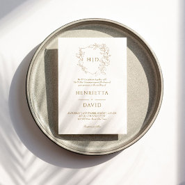 Botanisches Hochzeitsgold, elegant Einladung