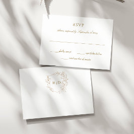 Botanisches Hochzeitsgold, elegant RSVP Karte