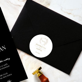 Botanisches Hochzeitsgold, elegant Runder Aufkleber