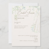 Botanisches Hochzeitskleid-Brautparty von Elfenbei Einladung (Vorderseite)