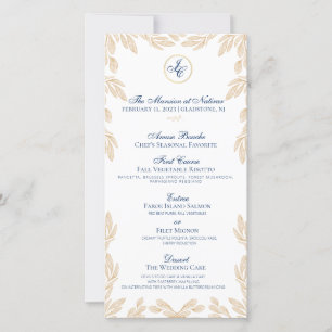 Botanisches Hochzeitsmenü aus Gold Leaf