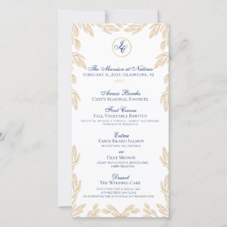 Botanisches Hochzeitsmenü aus Gold Leaf