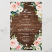 Botanisches Hochzeitsmenü aus weichem Holz (Vorderseite)