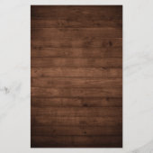 Botanisches Hochzeitsmenü aus weichem Holz (Rückseite)