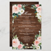 Botanisches Hochzeitsmenü aus weichem Holz (Vorne/Hinten)