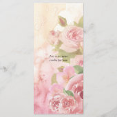 Botanisches Hochzeitsmenü der Rose Blush Menükarte (Rückseite)