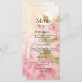 Botanisches Hochzeitsmenü der Rose Blush Menükarte (Vorne/Hinten)