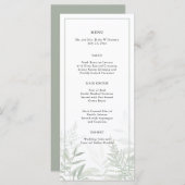 Botanisches Hochzeitsmenü für Wasserfarben Menükarte (Vorne/Hinten)