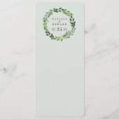 Botanisches Hochzeitsmenü mit Blattwerk Menükarte (Rückseite)