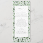 Botanisches Hochzeitsmenü mit Blattwerk Menükarte (Vorderseite)