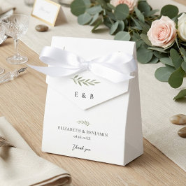Botanisches Hochzeitsmonogramm Personalisierte Grü Geschenkschachtel