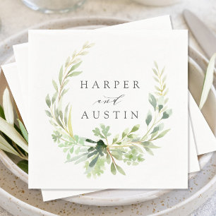 Botanisches Hochzeitspapier Serviette