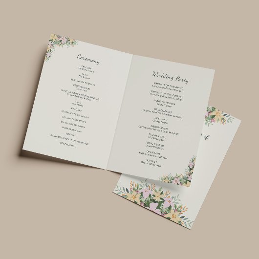 Botanisches Hochzeitsprogramm