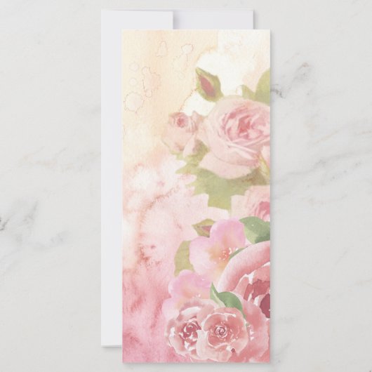 Botanisches Hochzeitsprogramm der Blush-Rose (Rückseite)