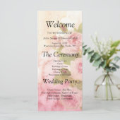 Botanisches Hochzeitsprogramm der Blush-Rose (Stehend Vorderseite)