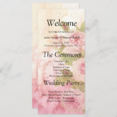 Botanisches Hochzeitsprogramm der Blush-Rose (Vorne/Hinten)