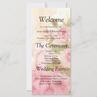 Botanisches Hochzeitsprogramm der Blush-Rose