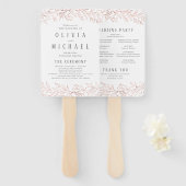 Botanisches Hochzeitsprogramm der Rose Fächer (Vorne und Hinten)